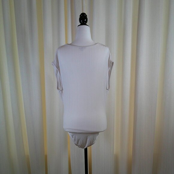 Ardene Plunging Pleated Bodysuit - Soft Beige, Size S - Picture 5 of 10